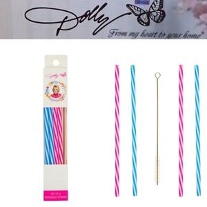 Dolly Parton Spring Reusable Straws- 4-CT